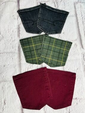 Jean Pockets for Crafting and Sewing set of 6 denim pockets